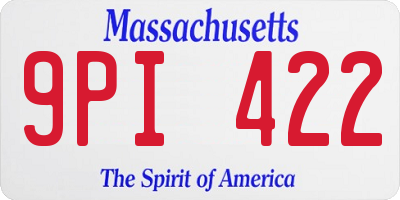MA license plate 9PI422