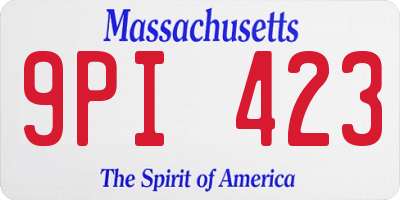 MA license plate 9PI423