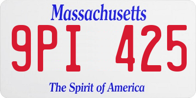 MA license plate 9PI425