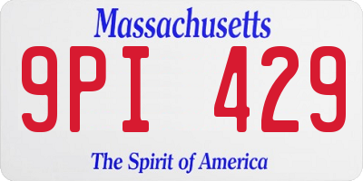 MA license plate 9PI429