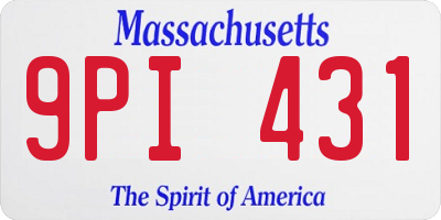 MA license plate 9PI431