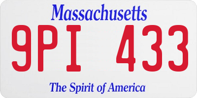MA license plate 9PI433