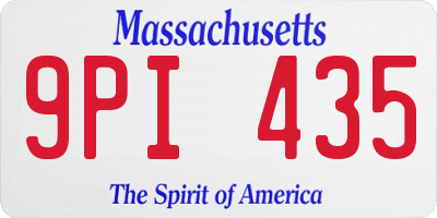 MA license plate 9PI435