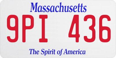 MA license plate 9PI436