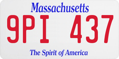 MA license plate 9PI437
