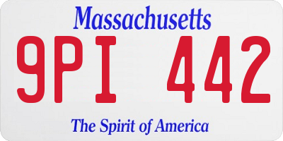 MA license plate 9PI442
