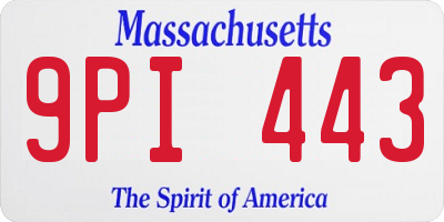 MA license plate 9PI443