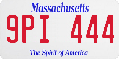 MA license plate 9PI444
