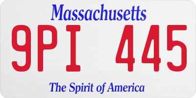 MA license plate 9PI445