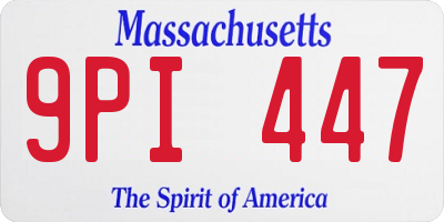 MA license plate 9PI447