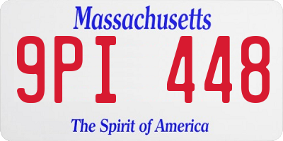 MA license plate 9PI448