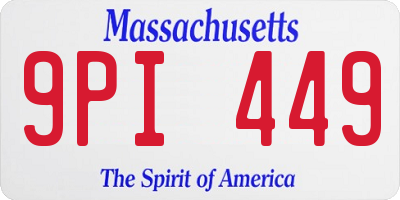 MA license plate 9PI449