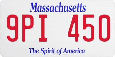 MA license plate 9PI450