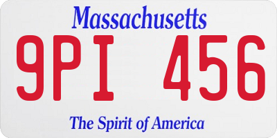 MA license plate 9PI456