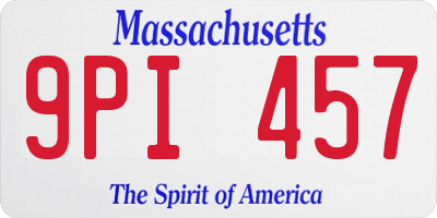 MA license plate 9PI457