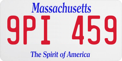 MA license plate 9PI459