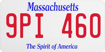 MA license plate 9PI460