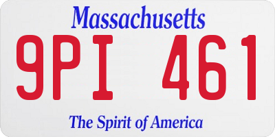 MA license plate 9PI461