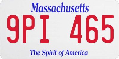 MA license plate 9PI465