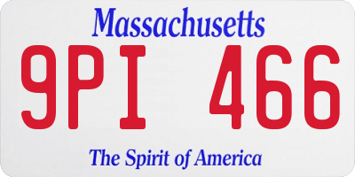 MA license plate 9PI466