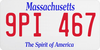 MA license plate 9PI467