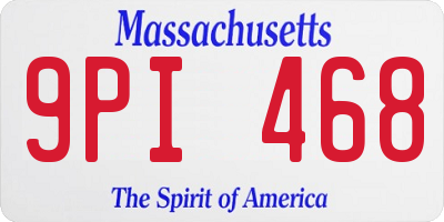 MA license plate 9PI468