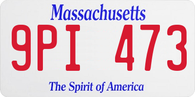 MA license plate 9PI473