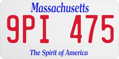 MA license plate 9PI475