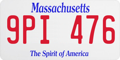 MA license plate 9PI476