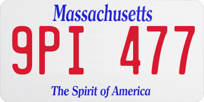 MA license plate 9PI477