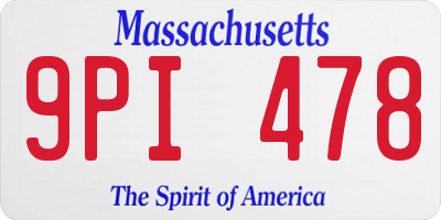 MA license plate 9PI478
