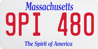 MA license plate 9PI480