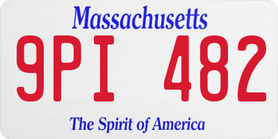 MA license plate 9PI482