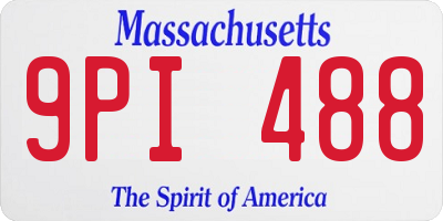 MA license plate 9PI488
