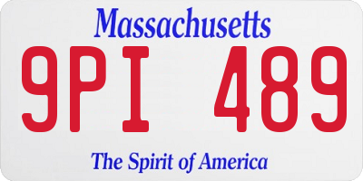 MA license plate 9PI489