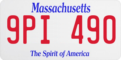 MA license plate 9PI490