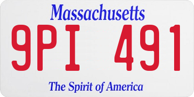 MA license plate 9PI491