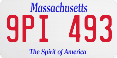 MA license plate 9PI493