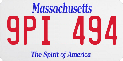 MA license plate 9PI494