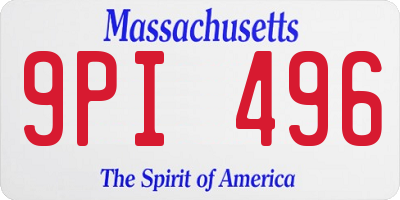 MA license plate 9PI496