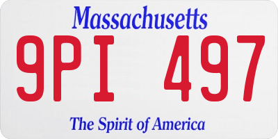 MA license plate 9PI497