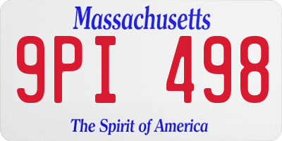 MA license plate 9PI498
