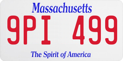 MA license plate 9PI499