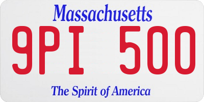 MA license plate 9PI500