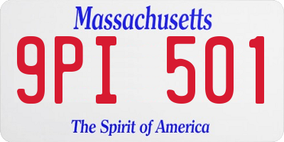 MA license plate 9PI501