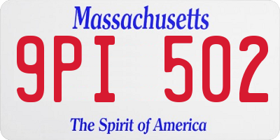 MA license plate 9PI502