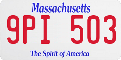MA license plate 9PI503