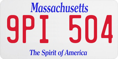 MA license plate 9PI504