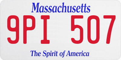 MA license plate 9PI507