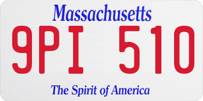MA license plate 9PI510